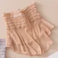 Beige lightweight silk mesh sun protection neck gaiter and fake collar for women - Khaki