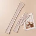 Breathable knit silk sun protection long arm sleeves in champagne beige SKU variant - Long Half-finger / Gray