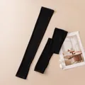 Long black knitted silk sun protection arm sleeves, lightweight and breathable for summer - Long Half-finger / Black