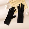 Elegant black lace touchscreen gloves for women, vintage style sun protection accessory - Full Finger Style / Black