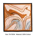 70x70cm elegant square cotton scarf featuring artistic orange marble print for women - 70*70cm / Black Border Art Pattern (SW-100643A-1)