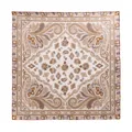 Elegant mulberry silk square scarf featuring a classic vintage paisley pattern. - Light Green Paisley