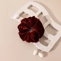 Premium burgundy velvet hair scrunchie with elegant vintage style for women hair accessory - L / Orange