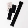 Lightweight black mulberry silk mesh sun protection arm sleeves for cycling and driving - One Size / Black
