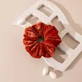 Vintage terracotta orange velvet large hair scrunchie with elegant soft texture design - L / Amber Yellow