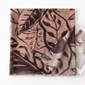 Vintage brown botanical leaf print scarf shawl with elegant fringe details for autumn - Dark Brown (FH25-6040-2) / 190*90cm / Dark Brown