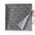 Elegant vintage dark floral print lightweight scarf with delicate fringe edges for daily wear - 190*90cm / Dark Green (FH25-6046-2)