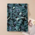 Vintage teal and purple tie-dye printed long fashion scarf with a soft textile texture - Polyester Wool Blend Style / Blue
