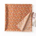 Vintage orange floral print scarf thin lightweight shawl for women - 190*90cm / Orange Yellow (FH25-6046-3)