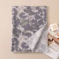 Elegant purple marble print long shawl with vintage tie-dye pattern and tassel edges - Gray