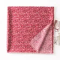 Vintage red floral scarf with fringe edges, ethnic style lightweight shawl for women - 190*90cm / Rose Red (FH25-6046-4)