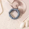 1cm mulberry silk small scrunchie in elegant blue color for gentle hair care daily - 1cm Small / Grey Blue