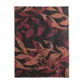 Soft wool blend scarf featuring an artistic leaf pattern in warm autumn tones. - Wool Blend Style / Red Yellow Vine