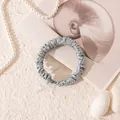 Premium silver grey 1cm skinny mulberry silk scrunchie hair tie featuring a soft satin finish - S / Mint Green