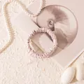 Elegant 1cm mulberry silk scrunchie in soft pink, premium silk hair tie for hair protection - S / Taro Purple