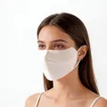 Breathable mulberry silk 3D face mask with eye corner protection in beige color - 3D Eye Corner Protection Style (FHZ25D12-90129-1)