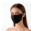 Premium black silk face mask featuring a breathable 3D design for sun protection - 3D Eye Corner Protection Style (FHZ25D12-90129-2)