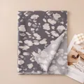 Soft abstract leopard print winter scarf with delicate fringe detail in gray and white - Leopard Dark Gray Base