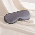 Masque de sommeil premium en soie de mûrier gris anthracite pour un noir complet - Noir et Gris