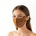 Premium brown mulberry silk face mask featuring UV protection and eye corner coverage - 3D Eye Corner Protection Style (FHZ25D12-90133-7)