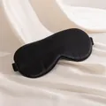 Masque de sommeil luxueux en soie de mûrier noire avec sangle élastique douce pour voyage - Onyx Black