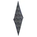 Elegant navy blue paisley print mulberry silk diamond shaped neck scarf for women - 145x45cm / Blue Paisley