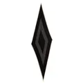Elegant diamond-shaped mulberry silk scarf in black with white geometric lines - 145x45cm / Black Geometric