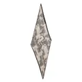 Elegant diamond-shaped silk scarf with classic black paisley and polka dot pattern. - 145x45cm / Vintage White Paisley