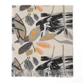 Elegante zachte imitatie kasjmier sjaal met grote bloemenprint en franje kwastjes afwerking - Crème Bloemenprint