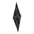 Elegant black paisley print silk rhombic scarf with a beige border for stylish women. - 145x45cm / Vintage Black Paisley