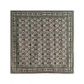 Carré élégant de qualité en soie et laine avec motif floral vintage vert sauge - 65x65cm / Floral Vert Porcelaine (90070-2)