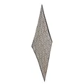 Elegant crepe de chine silk rhombus scarf with grey paisley print and black border - 145x45cm / White Paisley