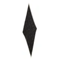 Elegant black paisley print diamond-shaped mulberry silk scarf with cream border details - 145x45cm / Black Small Paisley