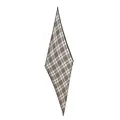 Elegant checkered mulberry silk diamond scarf for women in beige and black pattern - 145x45cm / White Plaid
