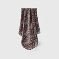 Elegant double-sided wool scarf with classic burgundy and green paisley print pattern - Square Scarf (FHZ25-90068) / 65*65cm / Burgundy