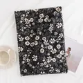 Black and white daisy print tassel scarf for autumn and winter daily wear. - 64*180cm / Black (FH23-5490-1)