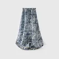 Elegant blue and white geometric patterned silk wool blend shawl with golden accents - Hand Rolled Square Scarf / 65x65cm / Black Blue