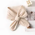 Quilted silk-filled triangle neck warmer in elegant cream beige color - 80*12cm / Off White
