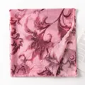Pink floral print oversized thin silk scarf for summer sun protection - 190*90cm / Red Pink (FH25-6080-1)