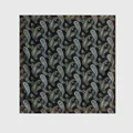 Carré en laine et soie à imprimé paisley vintage avec bords roulottés à la main en bleu foncé - 65x65cm / Paisley Noir (90071-1)