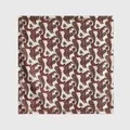 Élégant foulard carré en laine et soie à motif cachemire avec bords roulés main - 65x65cm / Paisley Rouge Vin (90071-3)
