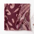 Elegant maroon water ripple print lightweight summer silk scarf shawl for beach vacation - 190cm x 90cm / Water Ripple Bean Paste Red