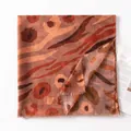 Bohemian ethnic print scarf with frayed edges in earthy orange and brown tones - Abstract Print (FH25-6076-1) / 190*90cm / Orange