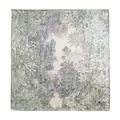 Elegant mulberry silk square scarf featuring green botanical tropical forest print - 105*105 Size / Green Floral