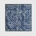 Carré en laine et soie vintage avec imprimé spirale géométrique bleu marine et doré - 65x65cm / Géométrique Marine (90073-2)