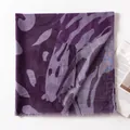 Purple water ripple print long silk scarf shawl for summer beach vacation sun protection - 190cm x 90cm / Water Ripple Purple