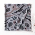 Lightweight grey ethnic print scarf for women, perfect for summer travel shawl - Gray