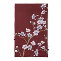 Elegant wine red silk cashmere scarf featuring purple magnolia floral pattern design - 52*175 / Double Layer Lilac Brick Red