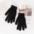 Guanti in maglia 100% cashmere di alta qualità in nero classico per il calore invernale - Taglia unica / Nero
