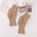 Premium kameel kasjmier gebreide kniebrace voor dikke winterse gewrichtsbescherming en warmte - Eén maat / Gebogen Ribgebreide Kniebeschermers / Licht Camel